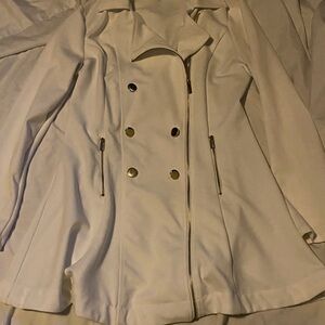 Love Tree Cream Double-Breasted Trench Coat